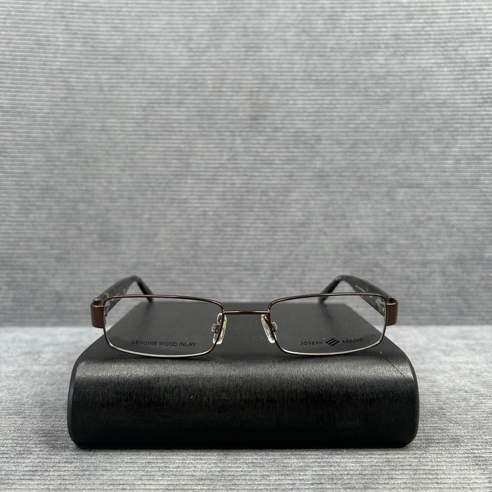 Joseph Abboud JA4016 Coffee Wood Rectangular Y2k Eyeglass Frames 52-18-140